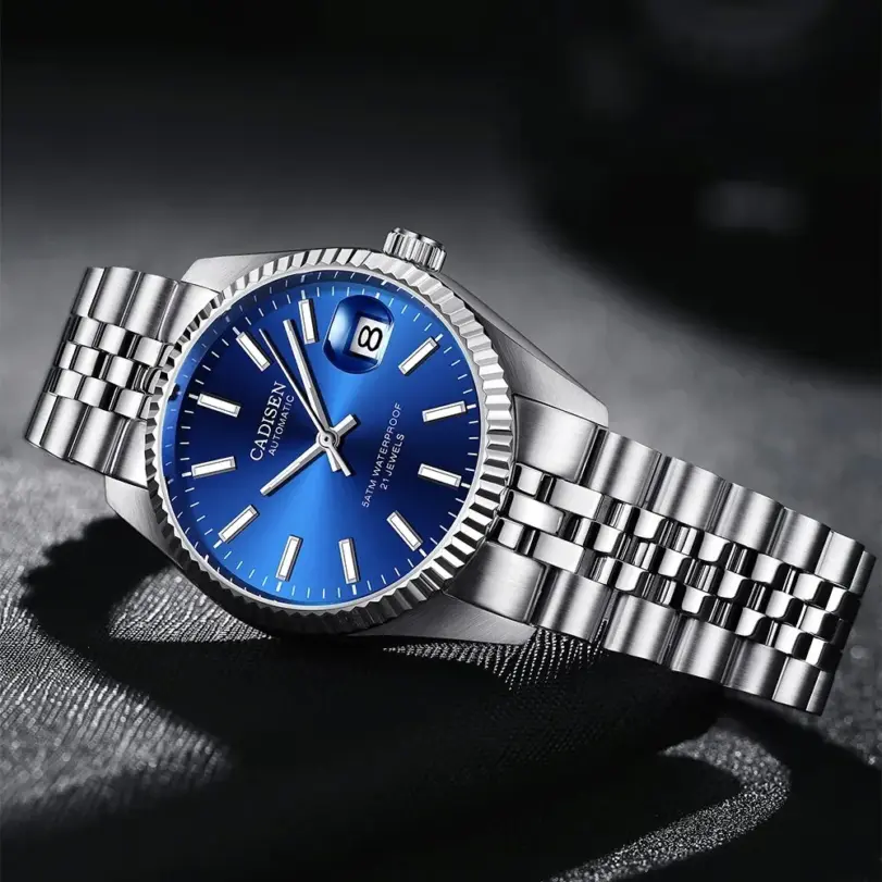 Reloj Mecánico CADISEN para hombre, reloj automático de lujo de marca superior, reloj de negocios de acero inoxidable resistente al agua, reloj Masculino 3