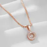 Kienl-collar con colgante de Color oro rosa 585, accesorios de circonita Natural oscilante a la moda, joyería diaria de alta calidad 4