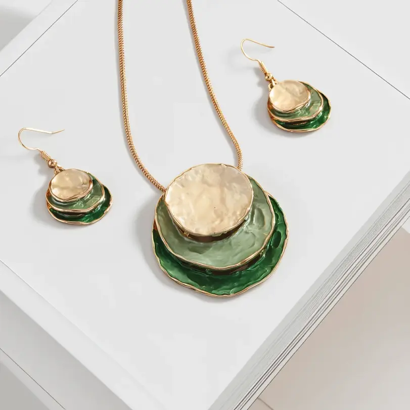 Juego de Joyería Elegante y Moderno de 3 Piezas para Mujer, Collar con Forma de Concha de Colores, Gargantilla Redonda, Aretes para Uso Diario Informal, Regalo 1 Juego de Joyería Elegante y Moderno de 3 Piezas para Mujer, Collar con Forma de Concha de Colores, Gargantilla Redonda, Aretes para Uso Diario Informal, Regalo 1