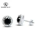 Pendiente brillante de plata de ley S925, 1*2CT, Color D, moissanita, pendientes clásicos para Piercing para mujer, joyería fina para fiesta de boda 4