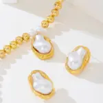 Juego de 4 Piezas de Aretes, Collar y Anillo Artificiales Elegantes y Retro, Perfecto para el Uso Diario de las Mujeres, Regalo para Fiestas 4