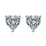 TY 1CT pendientes de tuerca de moissanita de plata 925 con corte de corazón para mujer, joyería de novia de plata de ley S925 con diamantes de laboratorio de calidad de lujo 6
