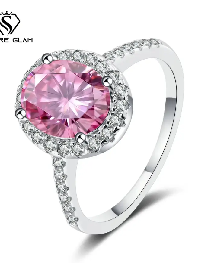 Anillo de hadas de moissanita de Color 1 CT D para mujer, anillos de piedras preciosas de moissanita, alianzas de compromiso de plata S925, joyería fina 1
