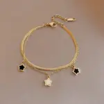Conjunto de joyería Vintage elegante para mujer, collar de concha de estrella, gargantilla dorada, pulsera de boda nupcial, regalo de fiesta, 2 uds. 4