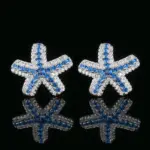 Conjunto de joyería Vintage elegante para mujer, collar de estrella de mar de zafiro, gargantilla de cristal brillante, pendientes de boda para fiesta, 4 Uds. 5