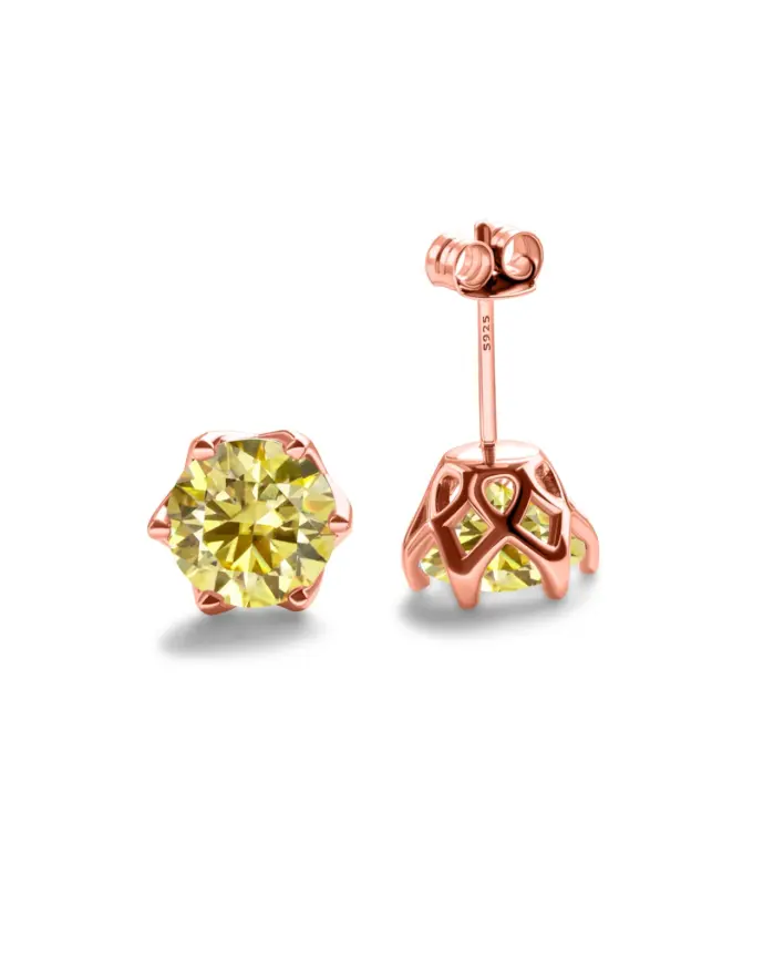 Pendientes de moissanita de Color 0,5/1CT x 2 D, pendientes de moda de Plata de Ley 925, joyería fina con certificado, joyería para mujer para fiesta 2