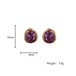 Juego de Joyería Vintage Elegante de 3 Piezas para Mujer, Collar con Cristales Brillantes y Piedras de Imitación Moradas, Gargantilla, Aretes para Novia, Boda, Fiesta 6