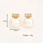 Juego de Joyería Vintage Elegante de 3 Piezas para Mujer, Collar con Nudo de Bambú y Perlas de Azúcar, Gargantilla de Cristal Brillante, Aretes para Novia, Boda, Fiesta 6