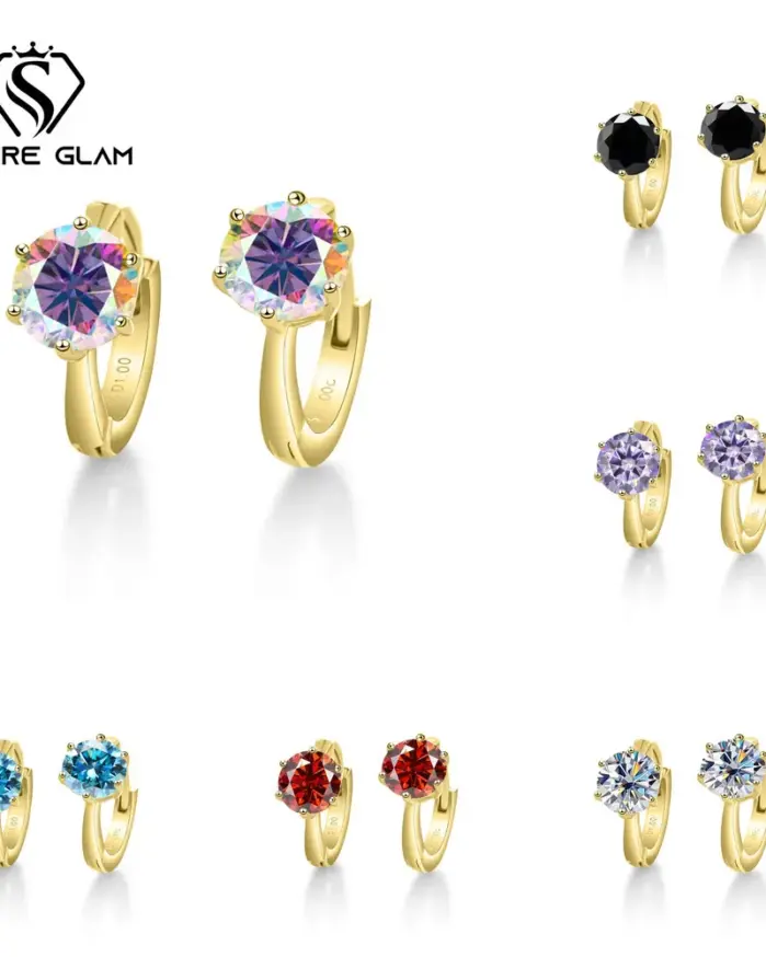 Pendientes de moissanita de Plata de Ley 925 de 1 CT con certificados, joyería minimalista esencial, joyería de hadas, superventas 1