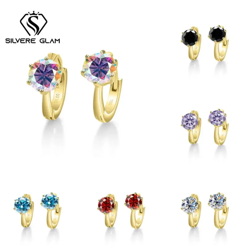 Pendientes de moissanita de Plata de Ley 925 de 1 CT con certificados, joyería minimalista esencial, joyería de hadas, superventas 1