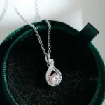 Collar de plata de ley TY 925 para mujer, collar con colgante de plata de ley con circonita Moissanite de 0,5 CT, D VVS1, oro rosa multicolor 4
