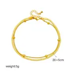 Tobilleras DIEYURO 316L de acero inoxidable de Color dorado de doble capa para mujer y niña, nueva tendencia, cadena para pierna, joyería impermeable, regalo para fiesta 2
