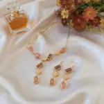 Juego de Joyería Vintage Elegante de 3 Piezas para Mujer, Collar con Borla Cuadrada y Ovalada, Gargantilla de Cristal Brillante, Pendientes de Novia para Boda y Fiesta 1