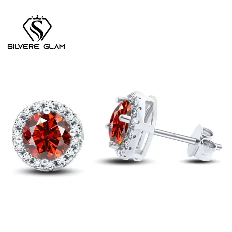 Pendiente brillante de plata de ley S925, 1*2CT, Color D, moissanita, pendientes clásicos para Piercing para mujer, joyería fina para fiesta de boda 5