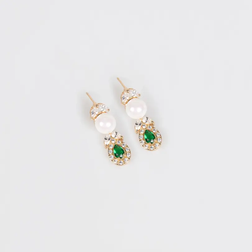 Juego de Joyería Vintage Elegante de 3 Piezas para Mujer, Collar de Perlas de Lujo, Gargantilla de Cristal Brillante, Aretes de Novia para Boda, Fiesta 5