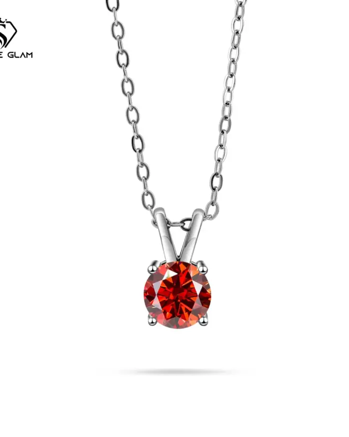 Collar con colgante redondo clásico para mujer, de Plata de Ley 925, 1CT, Color D, joyería de moissanita, regalo de fiesta, collar para mamá 1