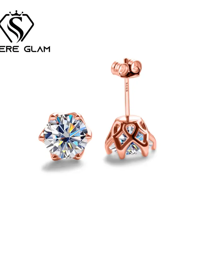 Pendientes de moissanita de Color 0,5/1CT x 2 D, pendientes de moda de Plata de Ley 925, joyería fina con certificado, joyería para mujer para fiesta 1
