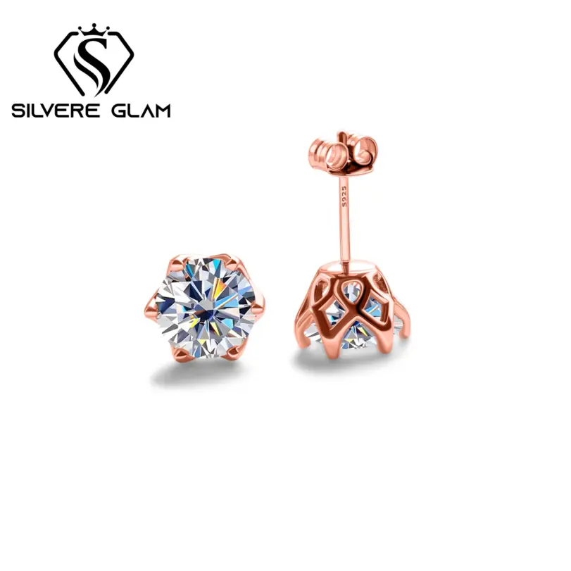 Pendientes de moissanita de Color 0,5/1CT x 2 D, pendientes de moda de Plata de Ley 925, joyería fina con certificado, joyería para mujer para fiesta 1 Pendientes de moissanita de Color 0,5/1CT x 2 D, pendientes de moda de Plata de Ley 925, joyería fina con certificado, joyería para mujer para fiesta 1