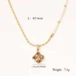 Juego de Joyería Vintage Elegante de 3 Piezas para Mujer, Collar con Trébol de Cuatro Hojas Colorido, Gargantilla de Cristal Brillante, Aretes para Novia, Boda, Fiesta 5