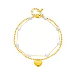 DIEYURO-tobilleras de acero inoxidable 316L para mujer y niña, cadena de pierna de 2 capas con abalorio de perlas y corazón, joyería de tendencia, regalo de cumpleaños, 2023 6