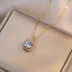 Conjunto de joyería Vintage elegante para mujer, lujoso collar con incrustaciones de circón, gargantilla de cristal brillante, pendientes de boda para fiesta, 4 Uds. 5