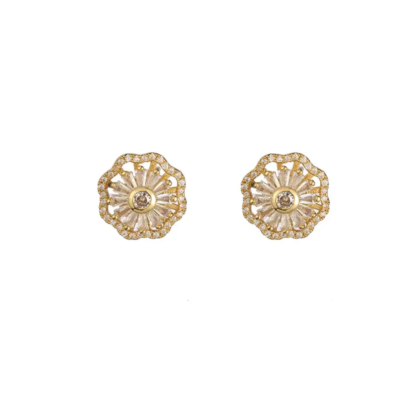Juego de Joyería Elegante y Moderno de 3 Piezas para Mujer, Collar con Diseño de Flor Giratoria, Gargantilla Dorada Clásica, Aretes para Uso Diario Informal, Regalo 5