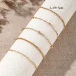 Conjunto de joyería Retro elegante para mujer, cadena de amor con cuentas redondas, uso diario dorado, pulsera de boda nupcial, regalo de fiesta, 5 uds. 5