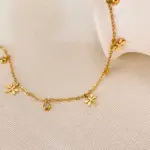 DIEYURO-tobillera con colgante de libélula dorada de acero inoxidable 316L para mujer, cadena para pie, joyería, regalo de vacaciones 4