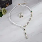 Juego de Joyería Vintage Elegante de 3 Piezas para Mujer, Collar de Perlas de Lujo, Gargantilla de Cristal Brillante, Aretes de Novia para Boda, Fiesta 1