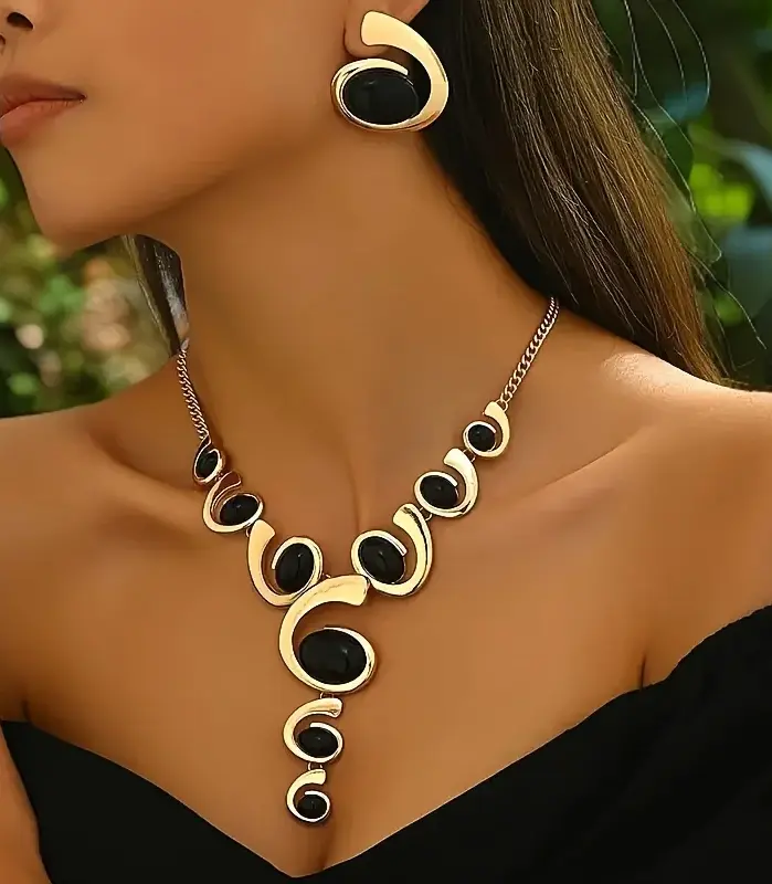 Conjunto de joyería Vintage elegante para mujer, collar con diamantes de imitación brillantes, gargantilla de cristal brillante, pendientes de boda para fiesta, 3 uds. 1