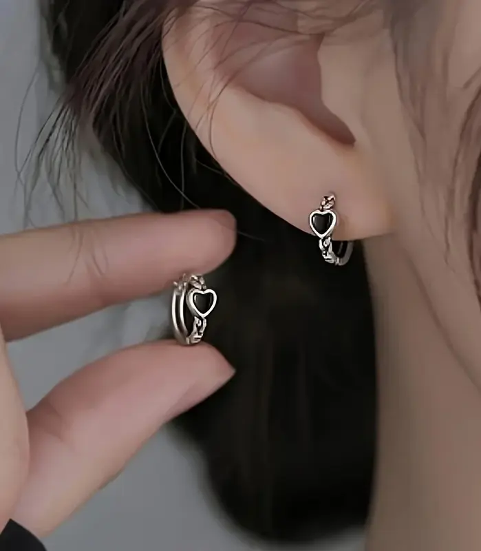 2 piezas, nuevo conjunto de pendientes y colgantes en forma de corazón, estilo elegante y sexy, adecuado para fiestas de mujeres, regalos de cumpleaños 2