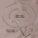 Conjunto de joyería de moda de 4 piezas | Incluye pendientes, collar, pulsera y colgante de mariposa: perfecto para fiestas y bodas 6