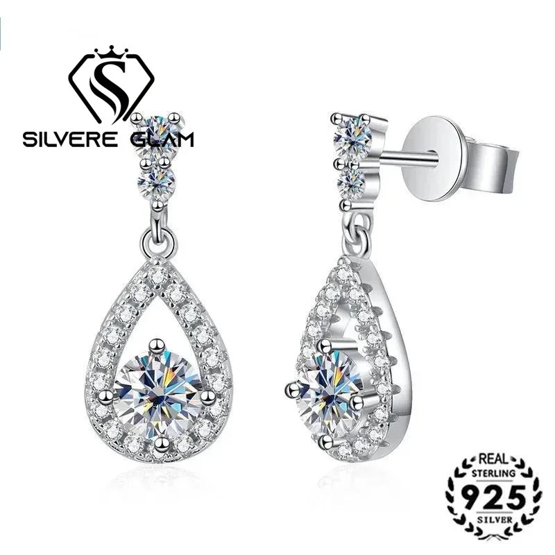 Pendientes nuevos de moissanita a la moda, pendientes de plata 925 para mujer, pendientes de compromiso de boda nupcial de lujo, joyería fina, regalos 1 Pendientes nuevos de moissanita a la moda, pendientes de plata 925 para mujer, pendientes de compromiso de boda nupcial de lujo, joyería fina, regalos 1