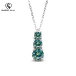 Colgante de calabaza de moissanita de Color D de 1,8 quilates, collar delicado para mamá, collar clásico de Plata de Ley 925 para mujer, joyería fina para fiesta 3
