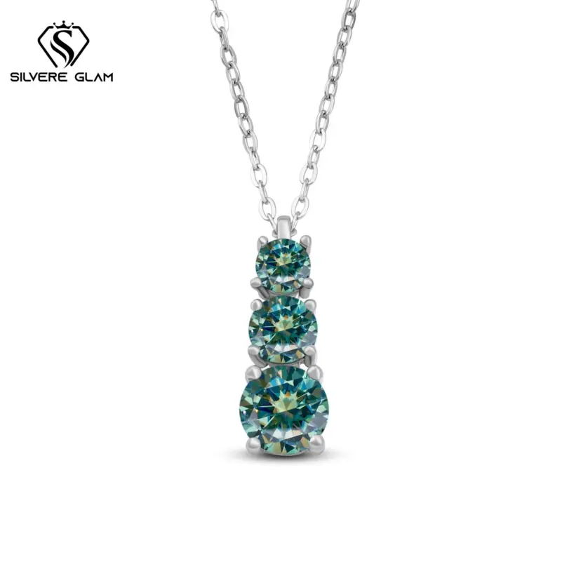 Colgante de calabaza de moissanita de Color D de 1,8 quilates, collar delicado para mamá, collar clásico de Plata de Ley 925 para mujer, joyería fina para fiesta 3