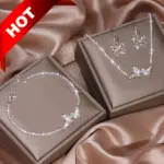 Conjunto de joyería de moda de 4 piezas | Incluye pendientes, collar, pulsera y colgante de mariposa: perfecto para fiestas y bodas 1