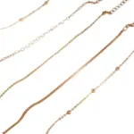 Conjunto de joyería Retro elegante para mujer, cadena de amor con cuentas redondas, uso diario dorado, pulsera de boda nupcial, regalo de fiesta, 5 uds. 3