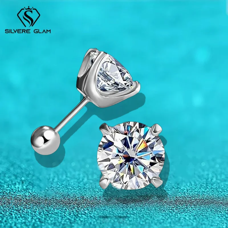 Pendientes de tuerca de moissanita con certificado GRA TY 0,5 CT 1CT 2CT para mujer, joyería de plata de ley 925 con diamantes de laboratorio de Color D brillante 1 Pendientes de tuerca de moissanita con certificado GRA TY 0,5 CT 1CT 2CT para mujer, joyería de plata de ley 925 con diamantes de laboratorio de Color D brillante 1