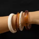 Juego de Joyería Elegante Retro para Mujer, 4 Piezas, Diseño Exclusivo, Pulsera Acrílica para Uso Diario, Boda, Fiesta, Pulsera Color Ámbar 4