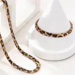 Conjunto de collar y pulsera de cadena de serpiente con estampado de leopardo para mujer, joyería de moda, accesorios de uso diario, regalos de nuevos estilos, 2 uds. 3