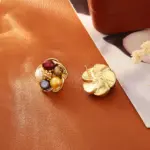 Juego de Joyería Vintage Elegante de 3 Piezas para Mujer, Collar de Perlas y Flores, Gargantilla de Cristal Brillante, Aretes de Novia para Boda y Fiesta 4
