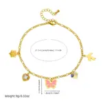 DIEYURO 316L Acero inoxidable Rosa mariposa circón corazón flor tobillera para mujer nueva moda cadena de pie joyería regalo de vacaciones 2