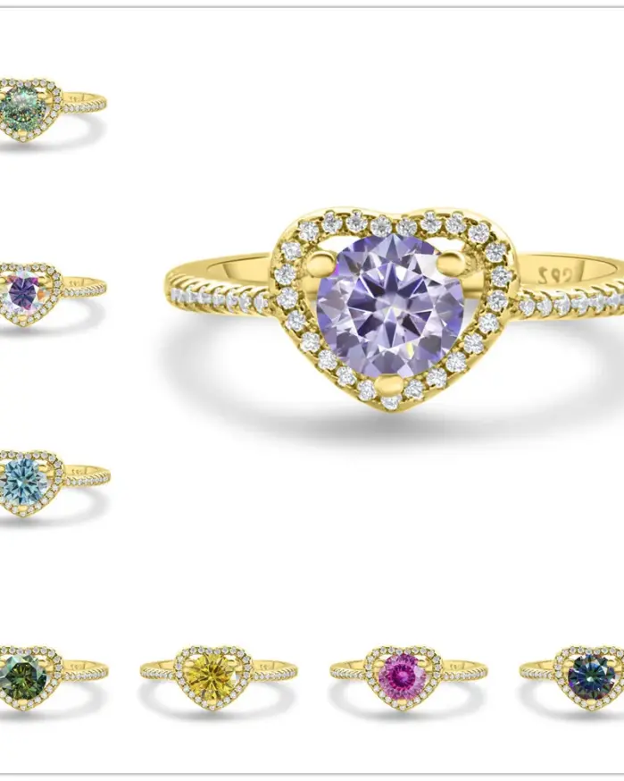 Anillo de joyería de moda 1CT D Color Moissanite anillo de amor Real 925 joyería de hadas de plata pura regalo de mujer para boda Día de San Valentín 1