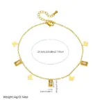 DIEYURO-tobilleras cuadradas de mariposa dorada de acero inoxidable 316L para mujer, cadenas para pies de nueva tendencia, joyería antioxidante, regalo de vacaciones 2