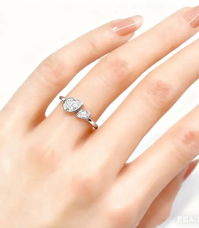 Anillos solitarios de moissanita auténtica con certificado TY de 1,35 quilates para mujer, Plata de Ley 925 chapada en 18K, anillo de cola femenina Daimond de laboratorio 2