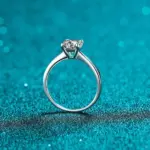 Anillo de moissanita TY de 2 quilates para mujer, anillo de boda de diamante de laboratorio, 100% Plata 925, joyería para dedo femenino 5