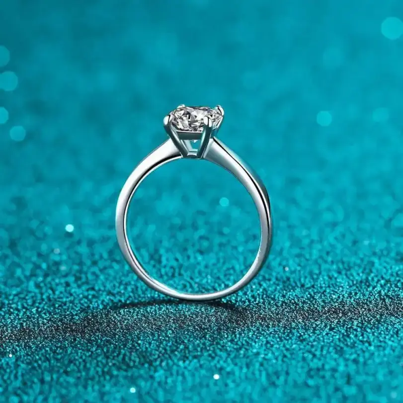 Anillo de moissanita TY de 2 quilates para mujer, anillo de boda de diamante de laboratorio, 100% Plata 925, joyería para dedo femenino 5