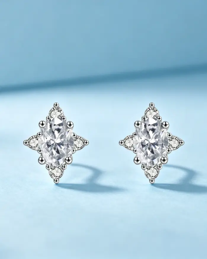 Pendientes hipoalergénicos de plata de ley 925 con moissanita TY 0,5 CT para mujer, pendientes finos de joyería de moda D VVS1 1
