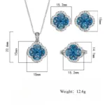Conjunto de joyería Vintage elegante para mujer, collar con incrustaciones de trébol de cuatro hojas, gargantilla de cristal brillante, pendientes de boda para fiesta, 4 Uds. 6