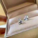 TY 1CT pendientes de tuerca de moissanita de plata 925 con corte de corazón para mujer, joyería de novia de plata de ley S925 con diamantes de laboratorio de calidad de lujo 5